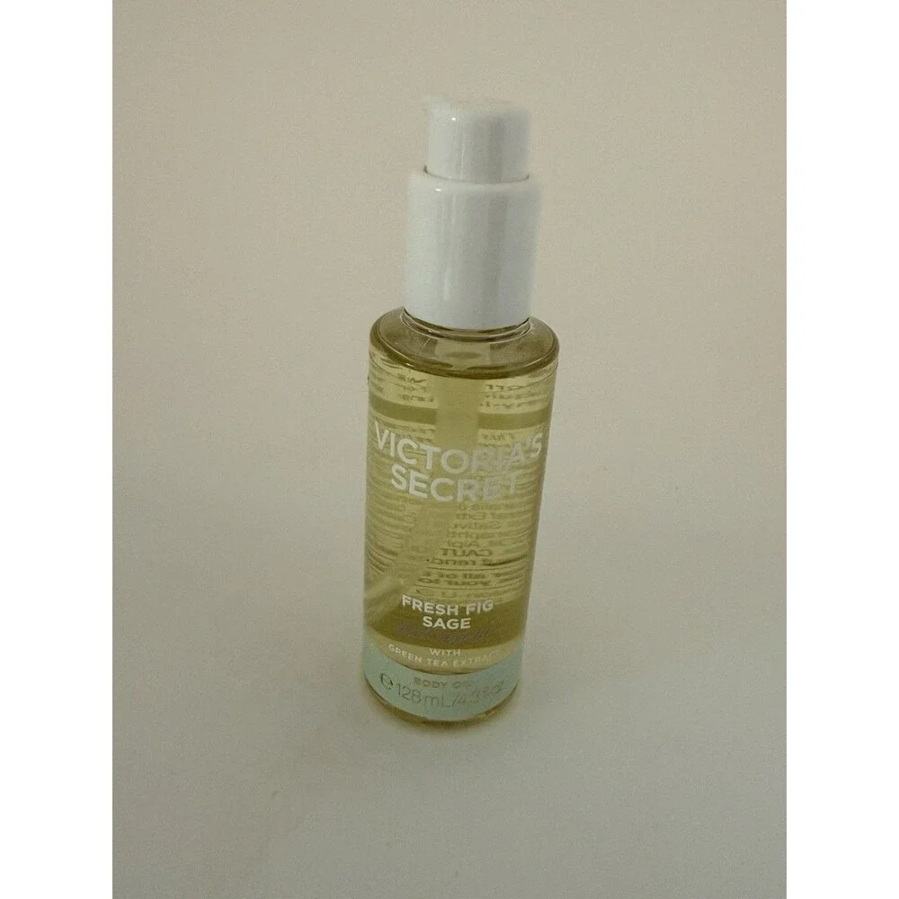 Victoria's Secret Fresh Fig Sage Green Tea Body Oil 4.3oz,‎ Lotion 10oz Set New